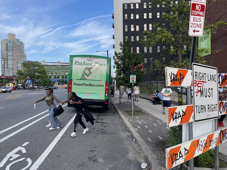 Bike lanes on Spring Garden Street have become a chaotic mess since the Streets Department made the area between Front and Second into the main terminal for Greyhound, FlixBus and Peter Pan.