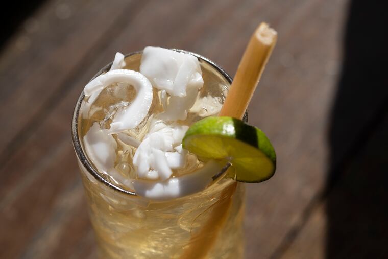 The Coco Bolo features Old Grand Dad Bonded, coco rico soda, lime and shredded young coconut, at Bolo in Philadelphia, Pa. on Thursday, Aug. 31, 2023. Bolo is located at 2025 Sansom Street in Center City.