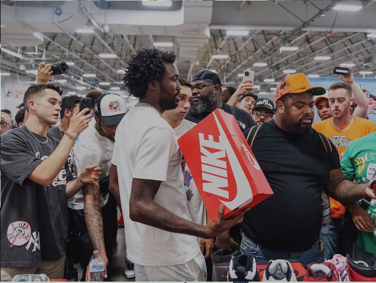 Philadelphia rapper Meek Mill shows up to a Got Sole event in New York in August 2023.