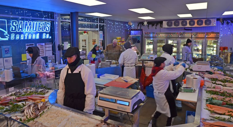 Giuseppe's Market at Samuels Seafood during Christmas 2024.