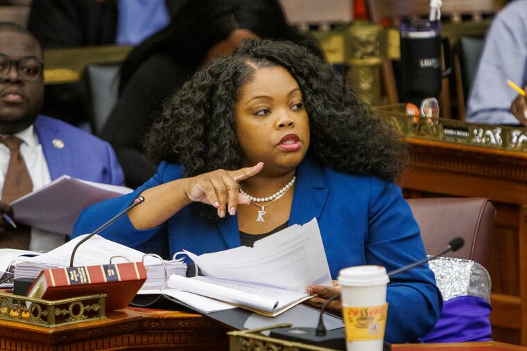 City Council Majority Leader Katherine Gilmore Richardson asks questions during public hearing about the arena in November.