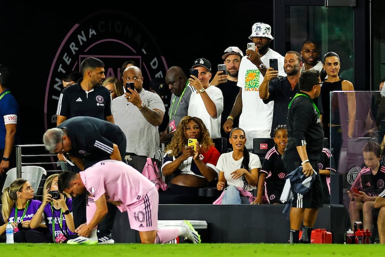 LeBron James was one of the many  celebrities to take in Lionel Messi's debut on July 21 in Miami.