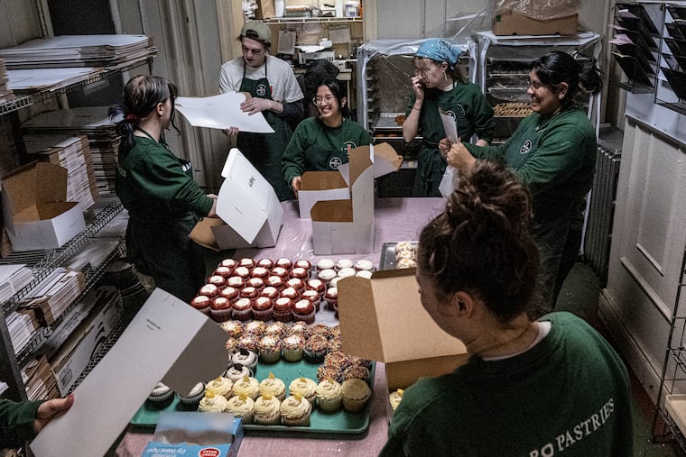 Bakers work at Isgro Pastries in South Philadelphia. 