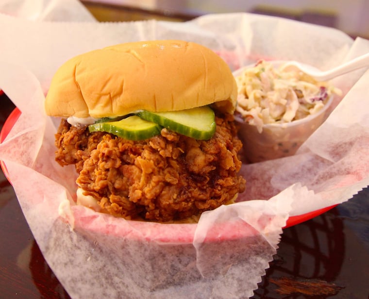 Fried chicken sandwich from Foghorn, now served at Black Squirrel Pub & Haunt.