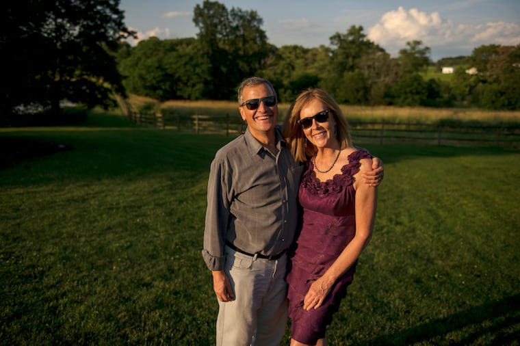 Marc and Jane Fogel attending a family member's 2017 wedding in Pennsylvania.